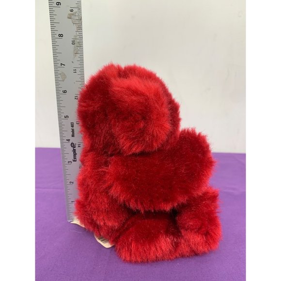 Dan Dee Red Valentines Bear Ribbon with Red Hearts 7 Inch Height Sitting - Picture 3 of 10